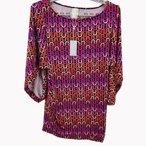 Trina Turk Womens Small Echo Chain Print Kimono Swim Cover Up New